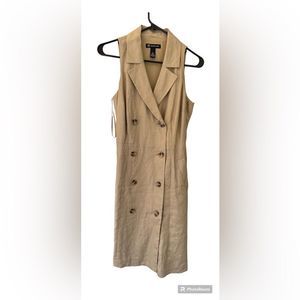 INC international concepts double breasted sleeveless trench coat dress size 6